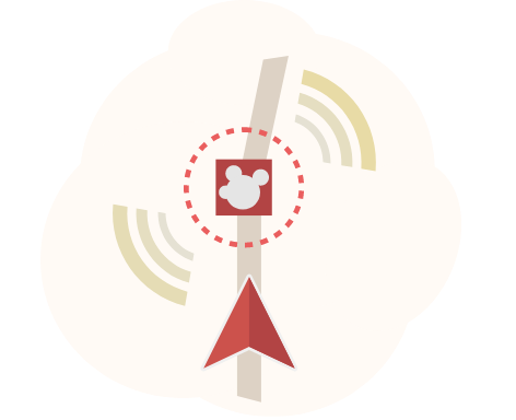 アイコンと警告音でポイントをお知らせ